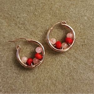 Rose gold hoops earring